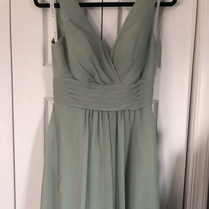Dusty Sage knee length bridesmaid dress